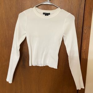 Sincerely Jules Ribbed White Long Sleeve Top